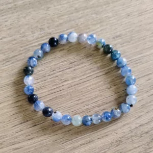 Bracelet Cyanite naturelle - perles 6 mm