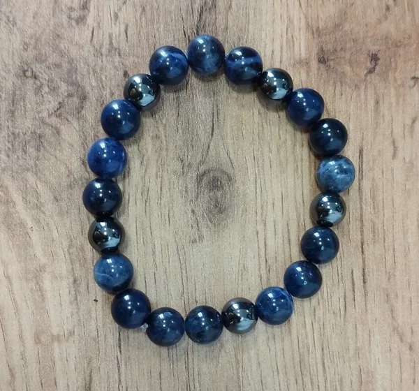 Bracelet Sodalite & Hématite – Perles 10 mm – Image 2