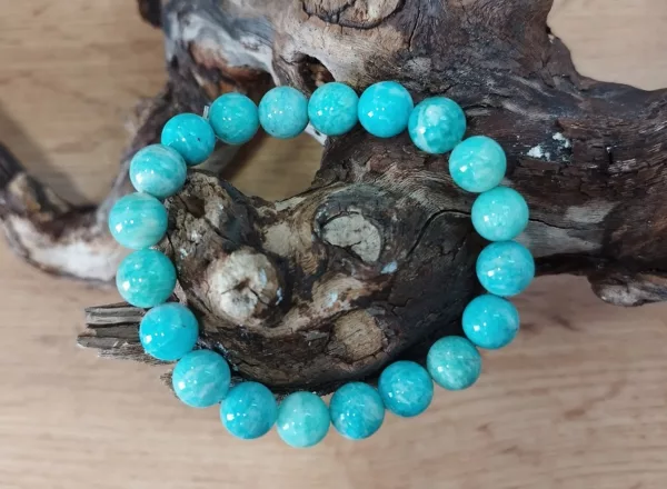Bracelet Amazonite du Brésil – Perles 10 mm