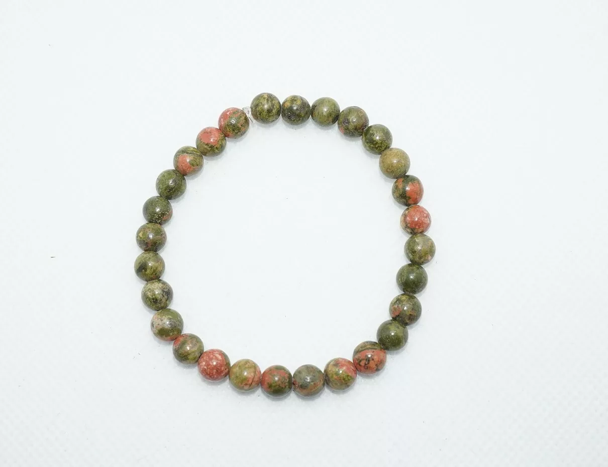 Bracelet Unakite Naturelle – Perles 6 mm